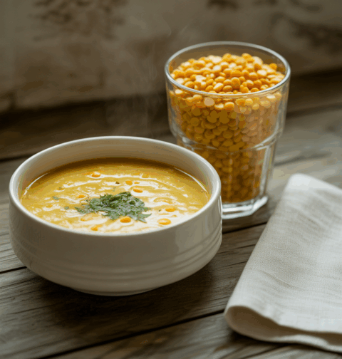 sárgaborsó-krémleves
