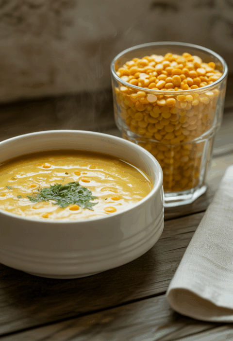 sárgaborsó-krémleves