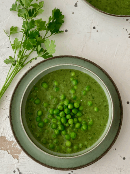 zöldborsó krémleves vegán