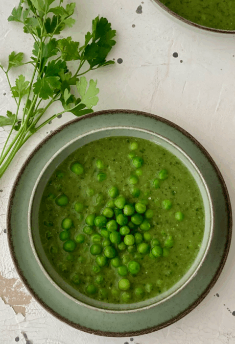 zöldborsó krémleves vegán