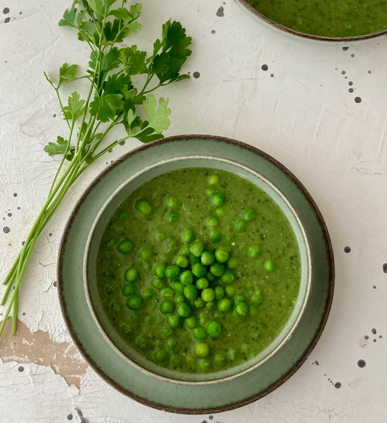 zöldborsó krémleves vegán